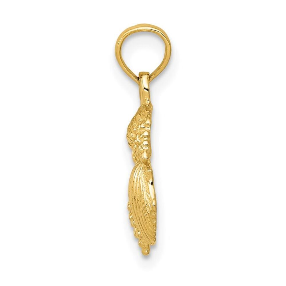 14k Yellow Gold Solid Polished Mini Shell Cluster… - image 2